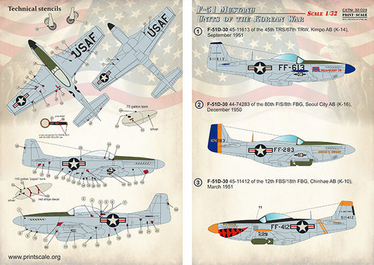 Print Scale 32029 1:32 North-American F-51 Mustang Units of the Korean War