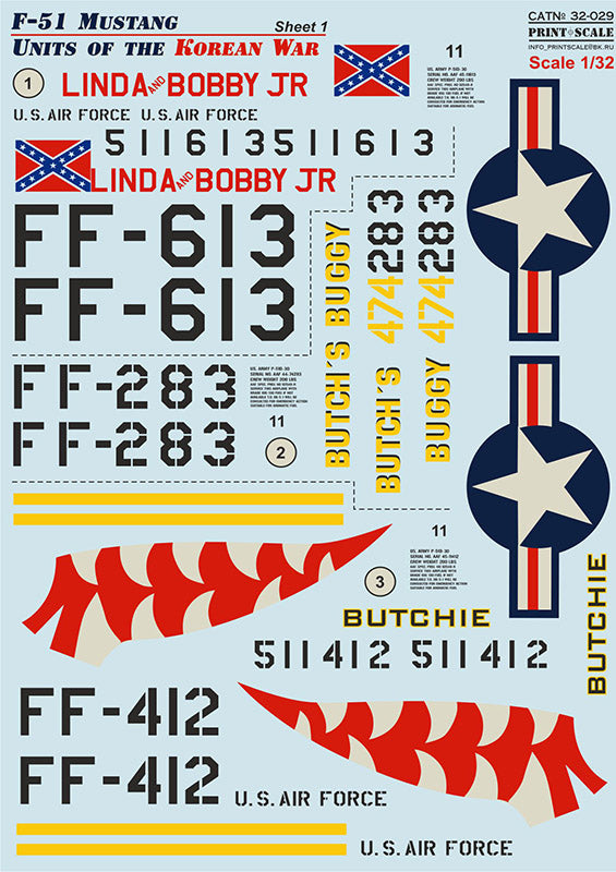 Print Scale 32029 1:32 North-American F-51 Mustang Units of the Korean War