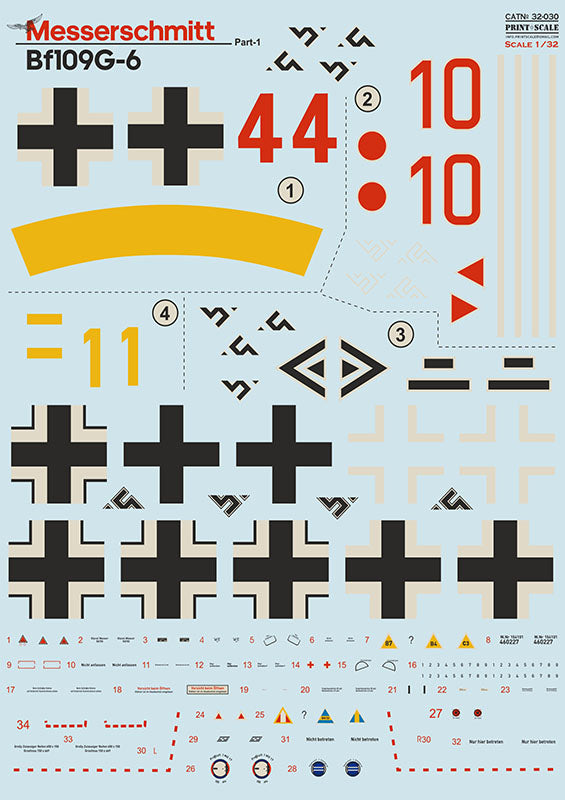 Print Scale 32-030 1:32 Messerschmitt Bf-109G-6 Part 1