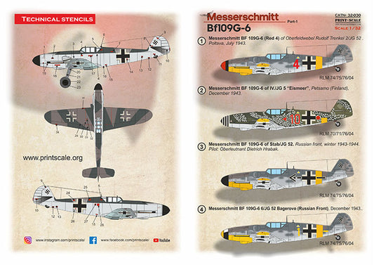 Print Scale 32-030 1:32 Messerschmitt Bf-109G-6 Part 1