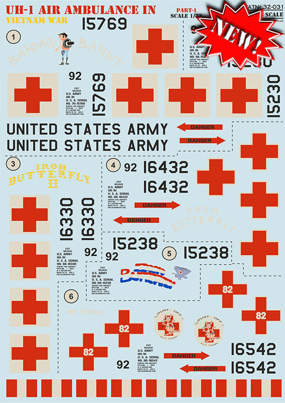 Print Scale 32031 1:32 Bell UH-1 Air Ambulance in Vietnam War