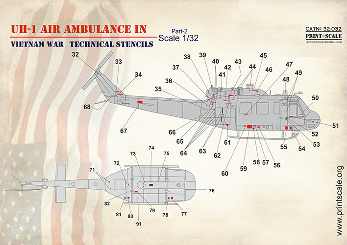 Print Scale 32031 1:32 Bell UH-1 Air Ambulance in Vietnam War