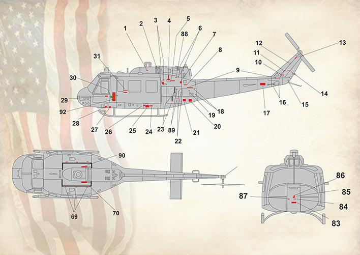 Print Scale 32031 1:32 Bell UH-1 Air Ambulance in Vietnam War