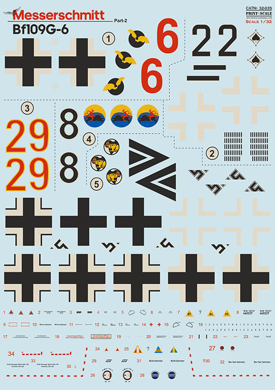 Print Scale 32-035 1:32 Messerschmitt Bf-109G-6 Part 2