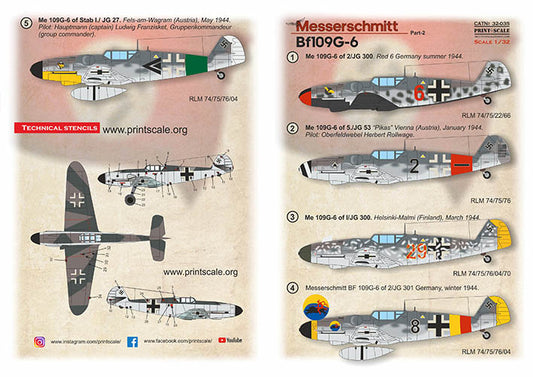 Print Scale 32-035 1:32 Messerschmitt Bf-109G-6 Part 2