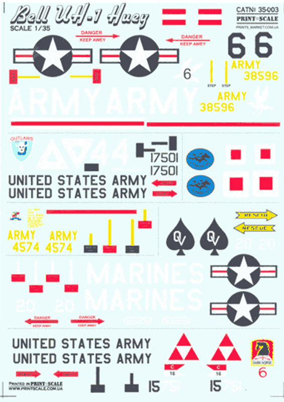 Print Scale 35-003 1:35 Bell UH-1B Huey