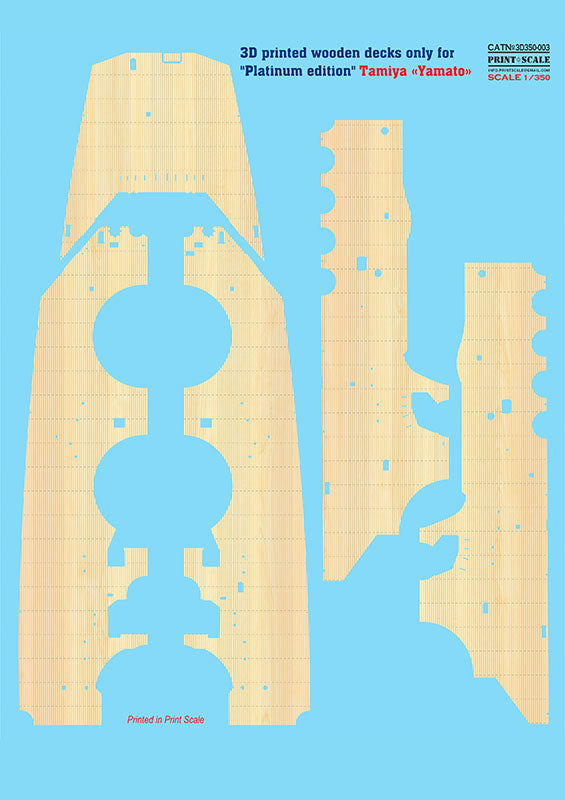 Print Scale 3D350-3 1:350 IJN Yamato (3D-Printed) wooden decks for 'Platinum edition' Tamiya 'Yamato'