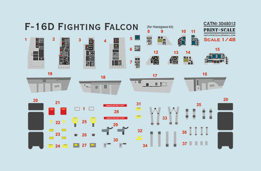 Print Scale 3D48012 1:48 Instrumental panel Lockheed-Martin F-16D Fighting Falcon