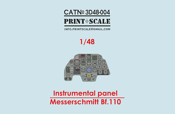 Print Scale 3D48-004 1:48 Instrumental panel Messerschmitt Bf-110