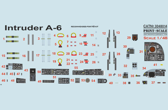 Print Scale 3D48-14 1:48 Instrumental panel Grumman A-6 Intruder