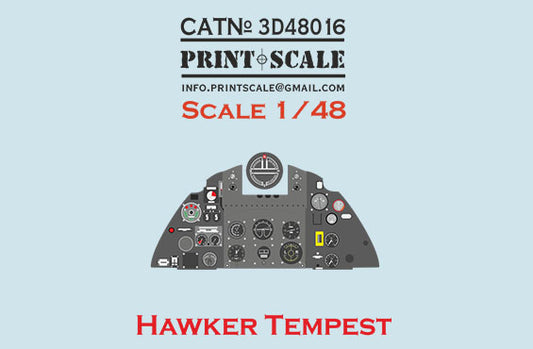 Print Scale 3D48016 1:48 Hawker Tempest instrument panel