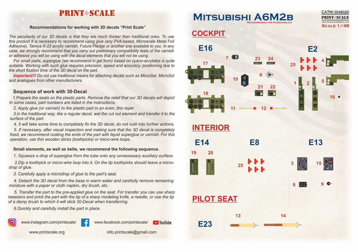 Print Scale 3D48-20 1:48 Mitsubishi A6M2B Zero