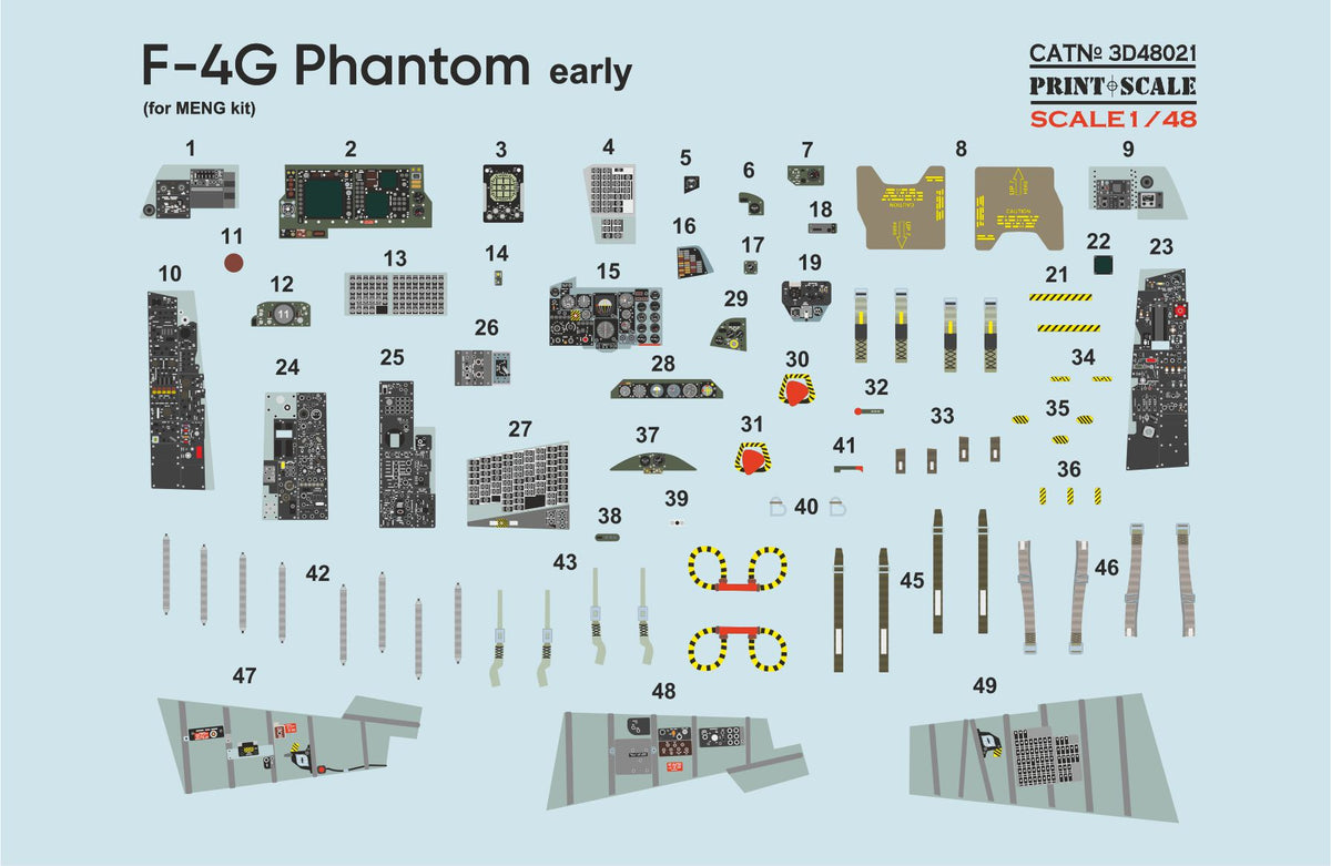 Print Scale 3D48-21 1:48 Instrument panel McDonnell F-4G Phantom Early