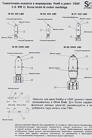 Print Scale 48001 1:48 WWII & Korea Bomb & Rocket Markings