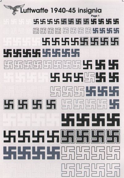 Print Scale 48007 1:48 Luftwaffe 1940-1945 Insignia