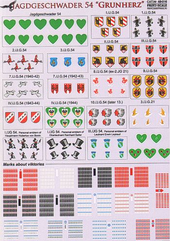 Print Scale 48016 1:48 Jagdgeschwader JG54 Grunherz