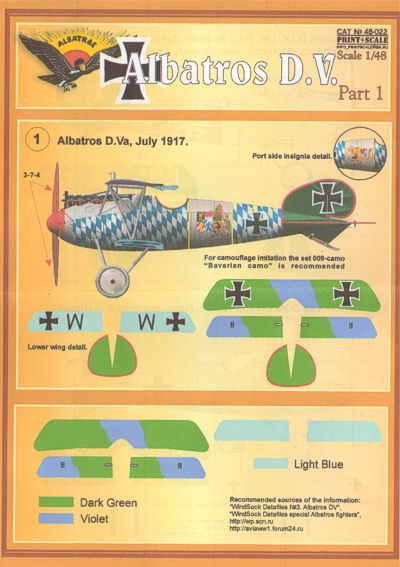 Print Scale 48022 1:48 Albatros D.V. Part 1