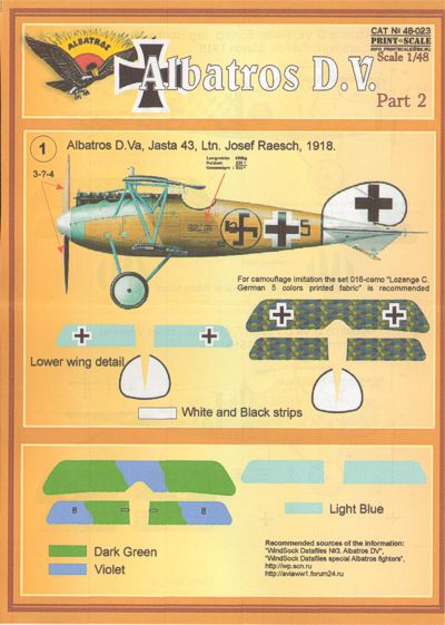 Print Scale 48023 1:48 Albatros D.V. Part 2