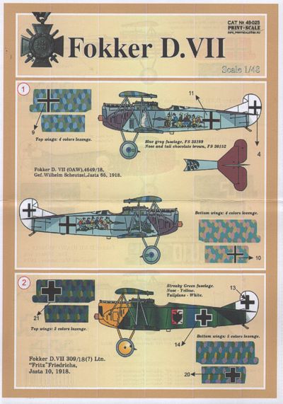 Print Scale 48025 1:48 Fokker D.VII Part 1