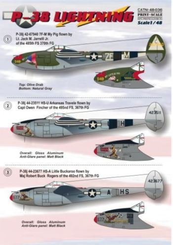 Print Scale 48036 1:48 Lockheed P-38 Lightning Part 1