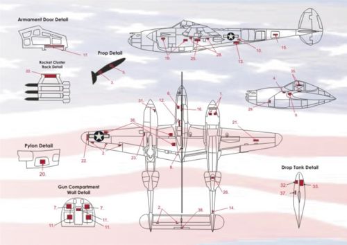 Print Scale 48036 1:48 Lockheed P-38 Lightning Part 1