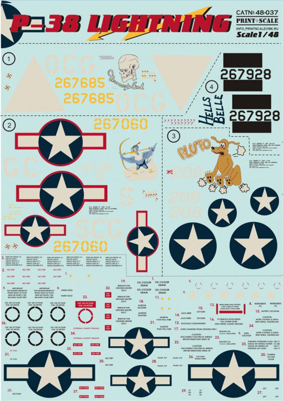 Print Scale 48037 1:48  Lockheed P-38 Lightning Part 2