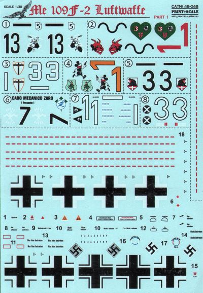 Print Scale 48048 1:48 Messerschmitt Bf-109F-2 Part 1