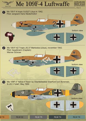 Print Scale 48052 1:48 Bf-109F-4 Luftwaffe Part 1