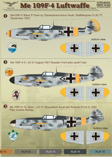 Print Scale 48053 1:48 Messerchmitt Bf-109F-4 Part 2