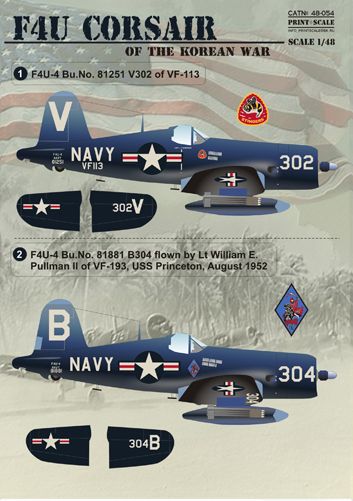 Print Scale 48054 1:48 Vought F4U-4/AU-1 Corsairs of the Korean War