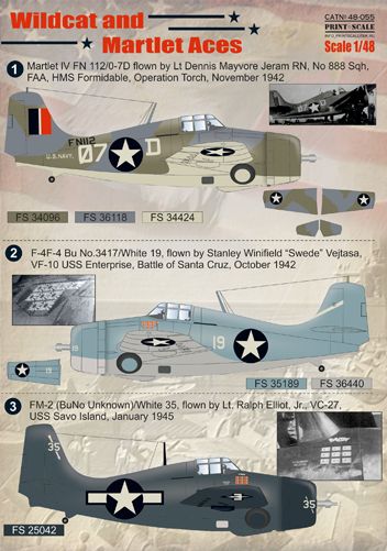 Print Scale 48055 1:48 Grumman Wildcat and Martlet Aces