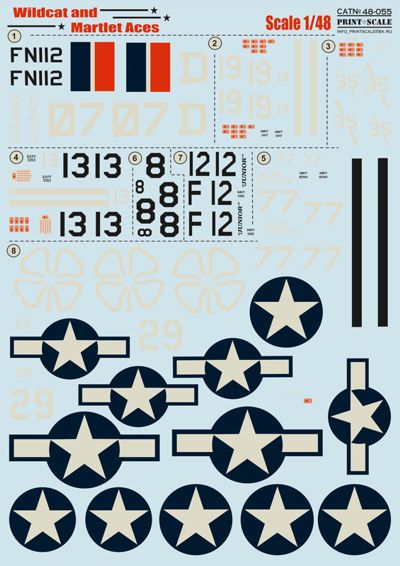 Print Scale 48055 1:48 Grumman Wildcat and Martlet Aces