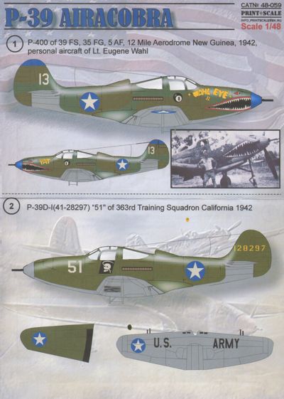 Print Scale 48059 1:48 Bell P-39 Airacobra