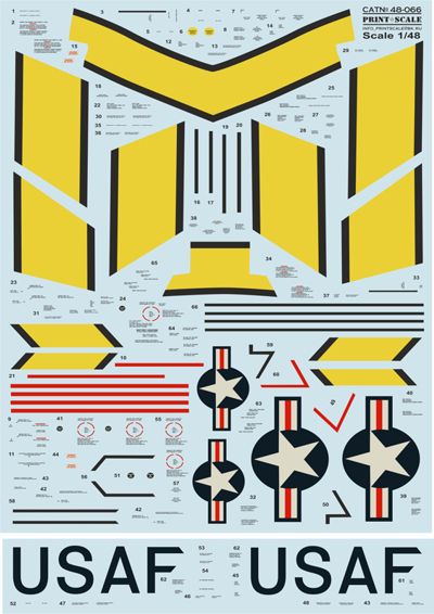 Print Scale 48066 1:48 North-American F-86E Sabre Technical Stencils