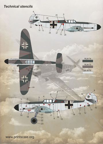 Print Scale 48074 1:48 Messerschmitt Bf-109G 'Gustav'