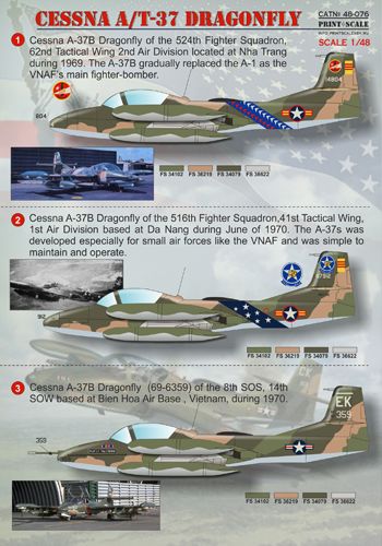 Print Scale 48076 1:48 Cessna A-37/T-37 Dragonfly