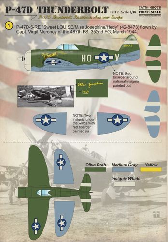 Print Scale 48078 1:48 Republic P-47D Thunderbolt 'Razorback' Aces over Europe Part 2