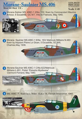 Print Scale 48079 1:48 Morane-Saulnier MS.406C1