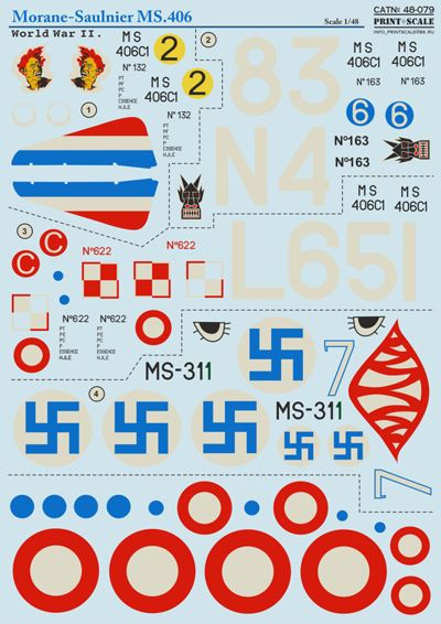 Print Scale 48079 1:48 Morane-Saulnier MS.406C1