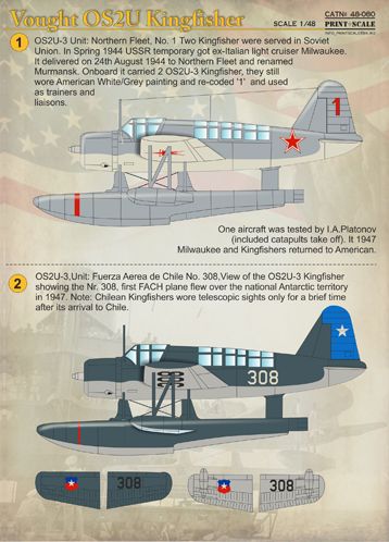 Print Scale 48080 1:48 Vought OS2U Kingfisher