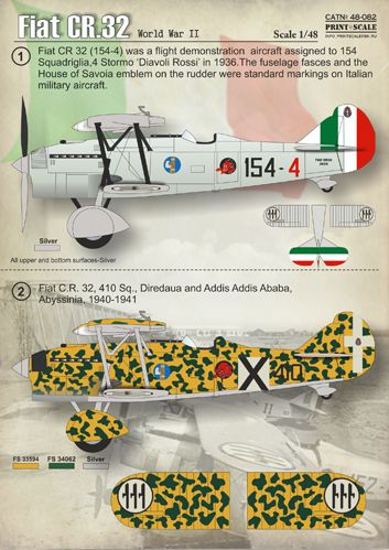 Print Scale 48082 1:48 Fiat CR.32