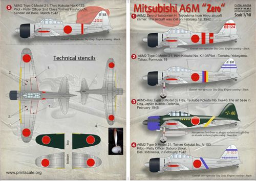 Print Scale 48084 1:48 Mitsubishi A6M 'Zero'