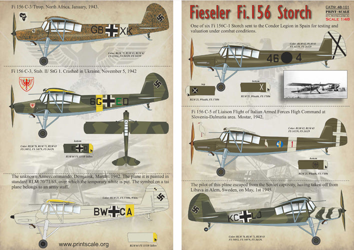 Print Scale 48101 1:48 Fieseler Fi-156C Storch