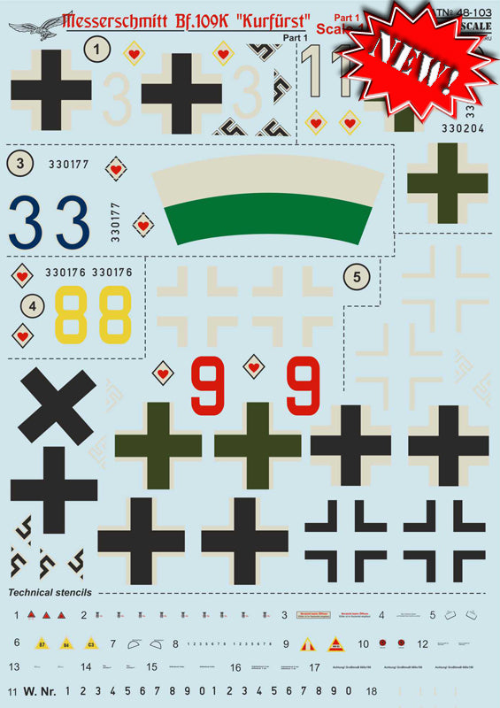 Print Scale 48103 1:48 Messerschmitt Bf-109K-4 Kurfurst Part 1