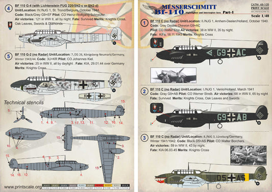 Print Scale 48105 1:48 Messerschmitt Bf-110 Part 1