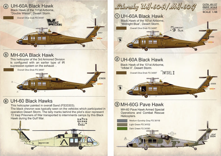 Print Scale 48107 1:48 Sikorsky UH-60A Black Hawk/MH-60G Pave Hawk