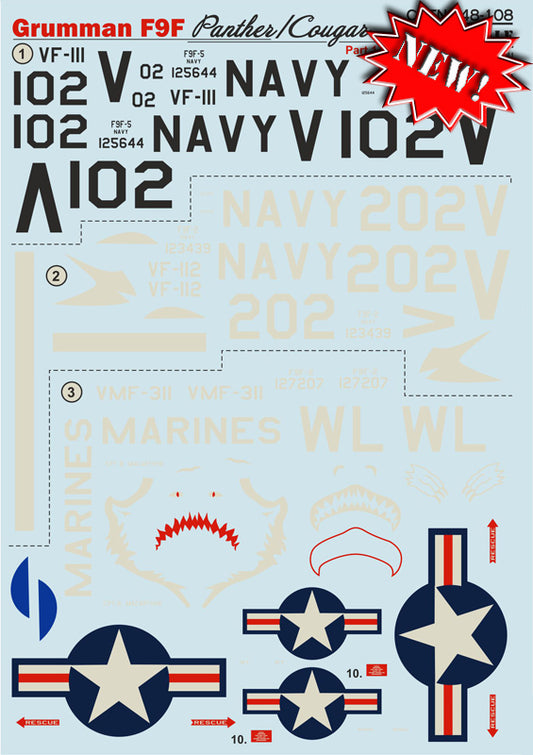 Print Scale 48108 1:48 Grumman F9F-2 Panther & F9F-5 Cougar Part 1