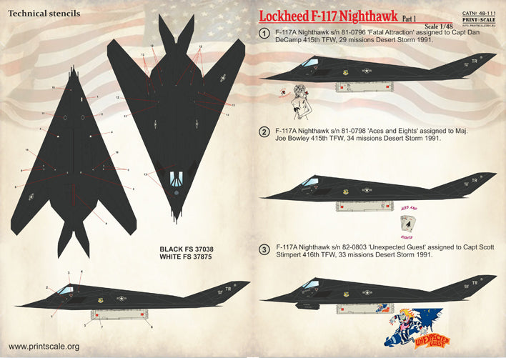 Print Scale 48111 1:48 Lockheed F-117A Nighthawk Part 1