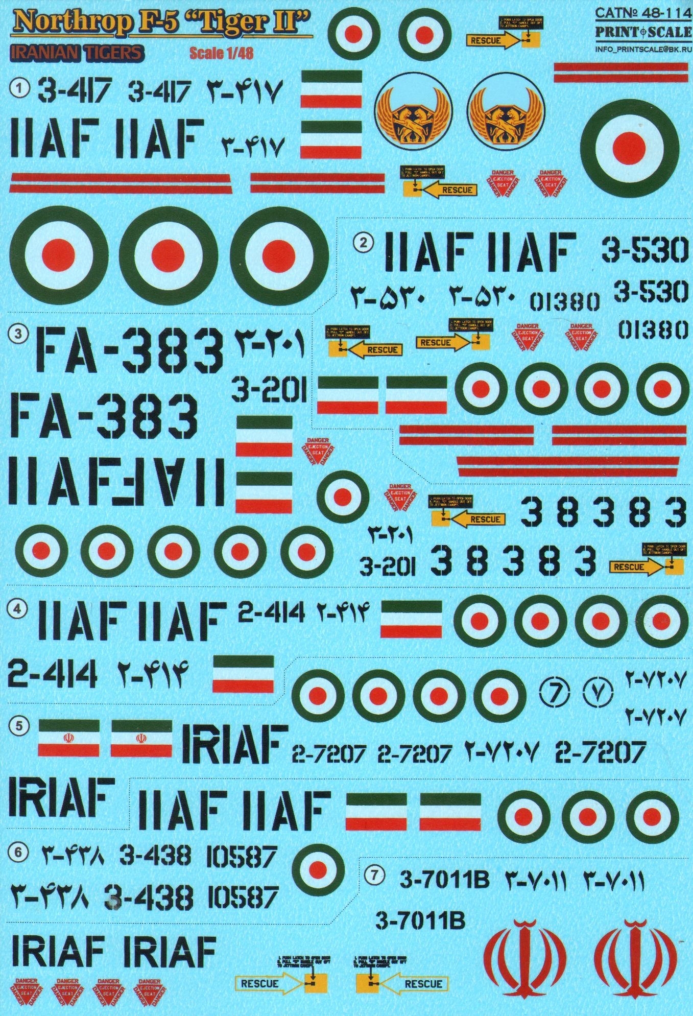 Print Scale 48114 1:48 Northrop F-5A 'Tiger II' Iranian Tigers Part 2