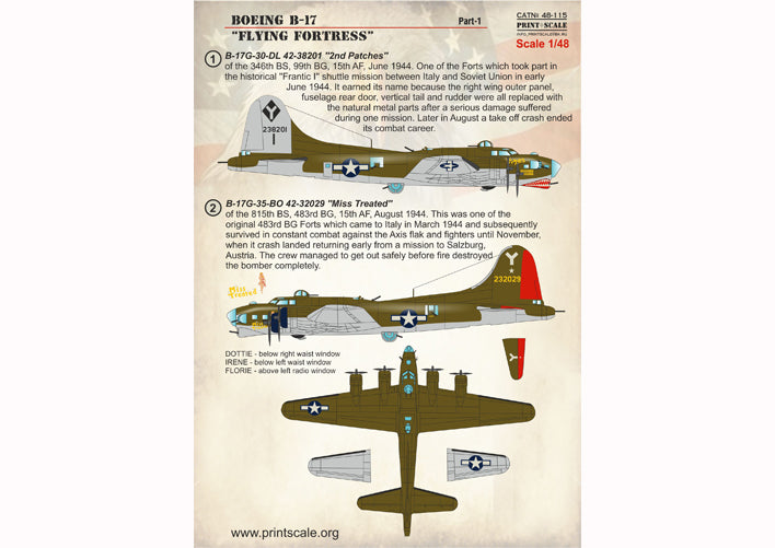 Print Scale 48115 1:48 Boeing B-17G Flying Fortress